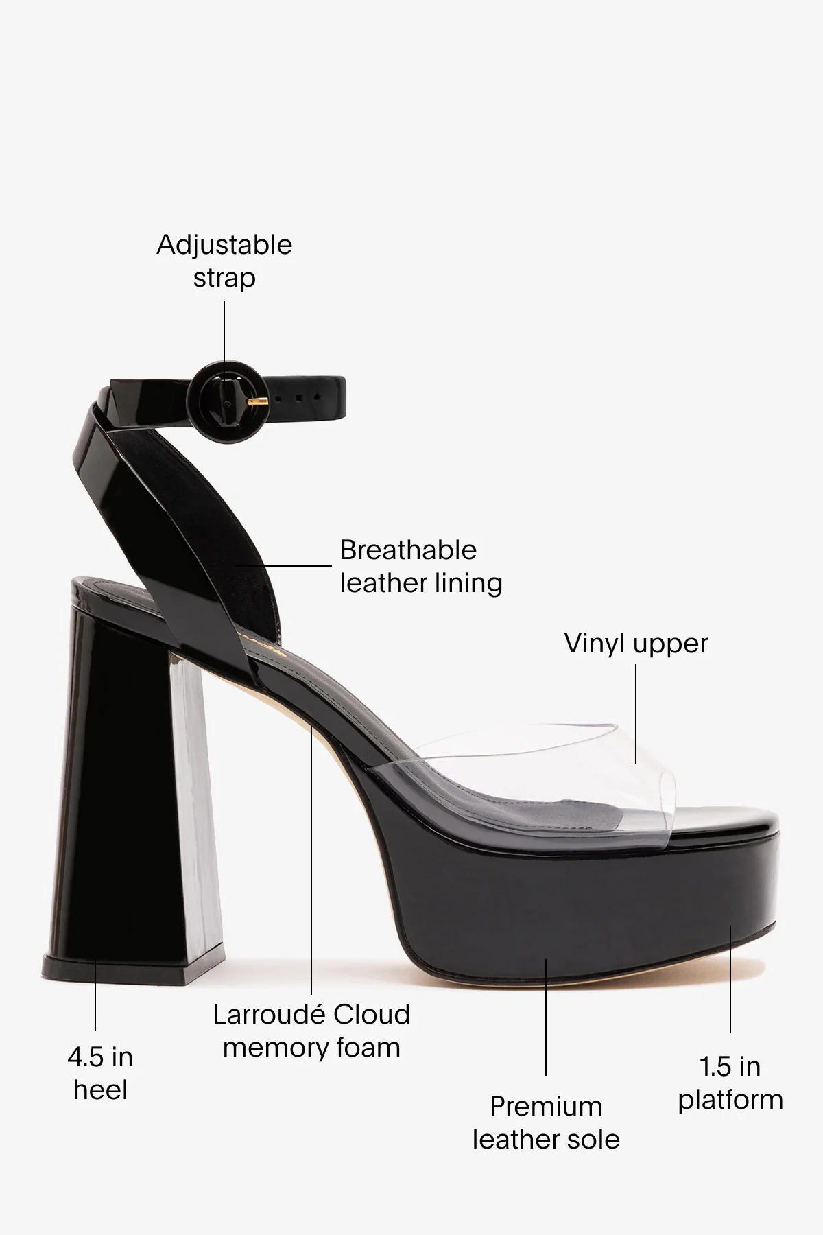 Dolly Clear Sandal Black Patent Leather - Image 5