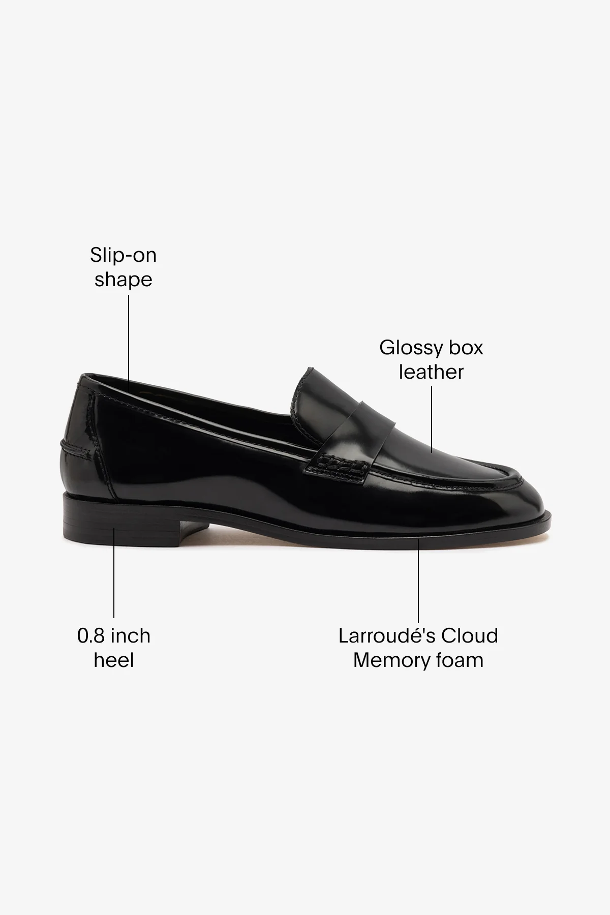 Larroudé x Parke Loafer In Black Box Leather - Image 5
