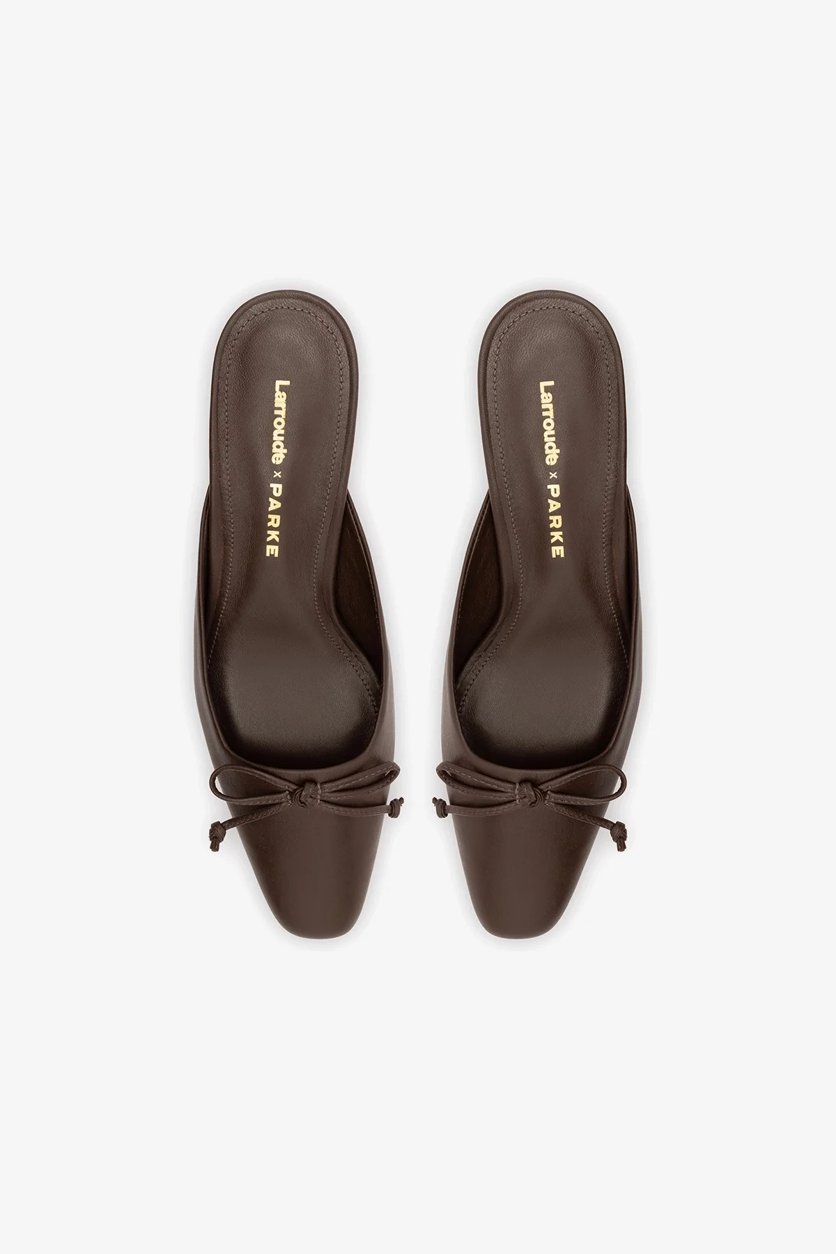 Larroudé x Parke Mule In Brown Leather - Image 7