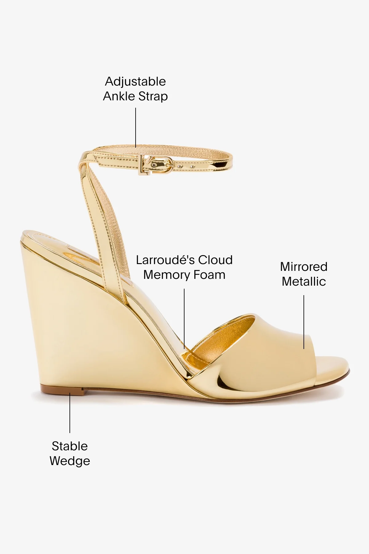 Yves Wedge In Gold Specchio - Image 5