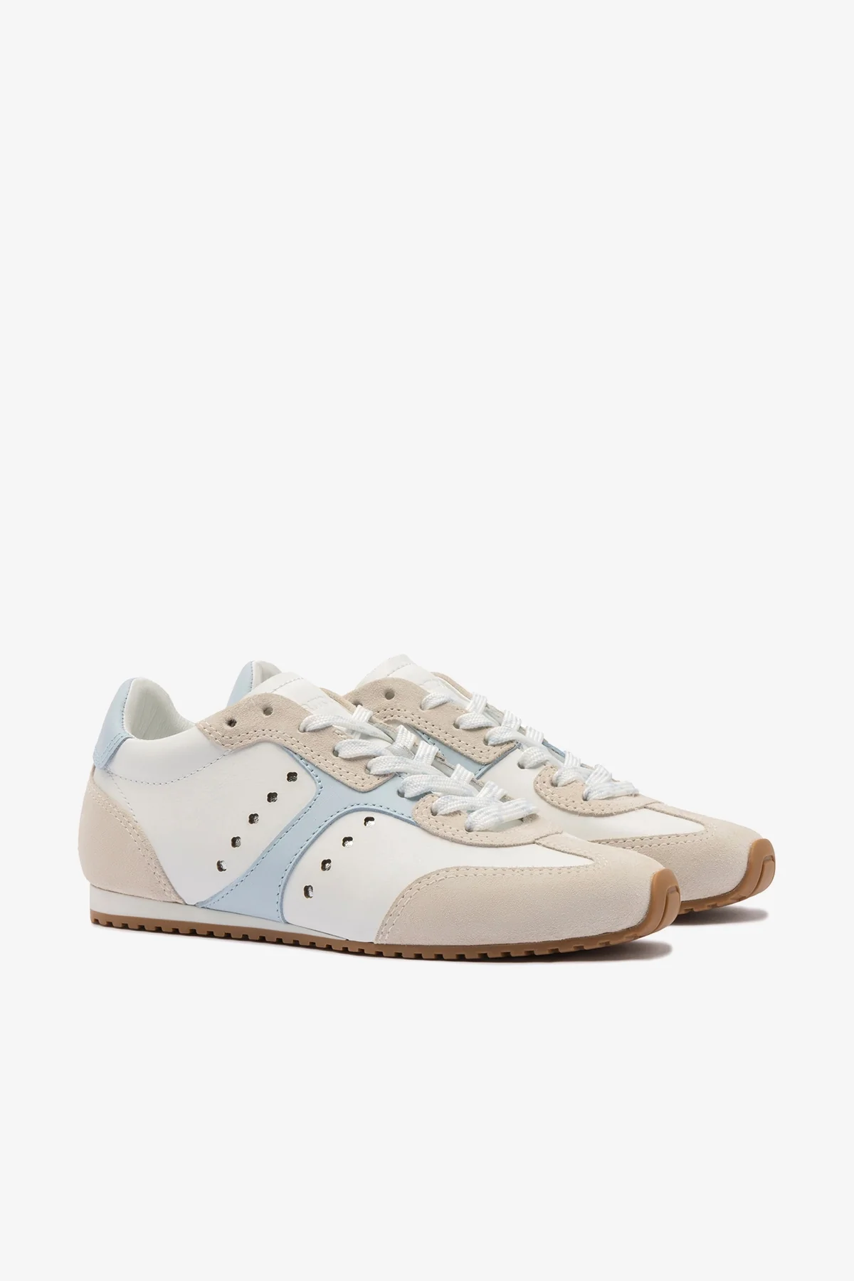 Stella Sneaker In Grey Suede, White Leather and Silver Metallic Leather - Image 3