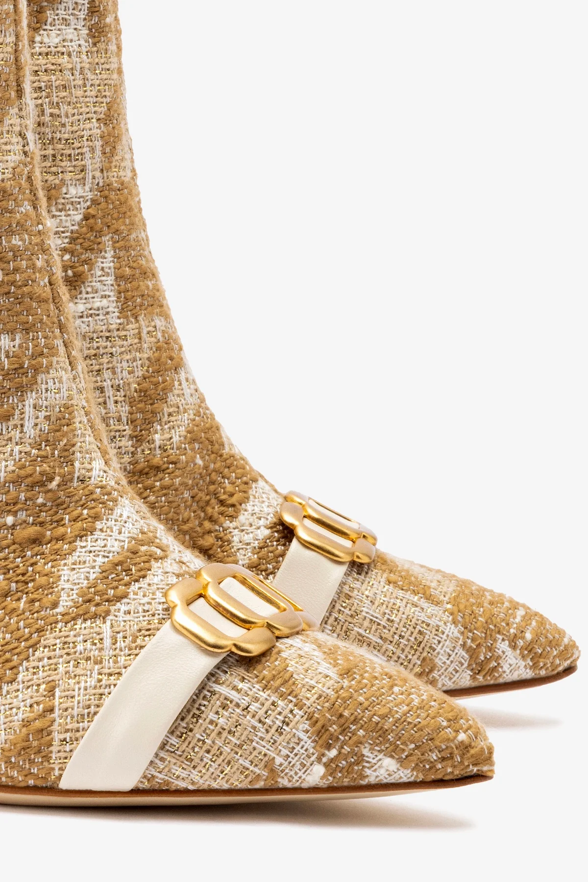 Mini Kate Boot In Latte Houndstooth Fabric - Image 4