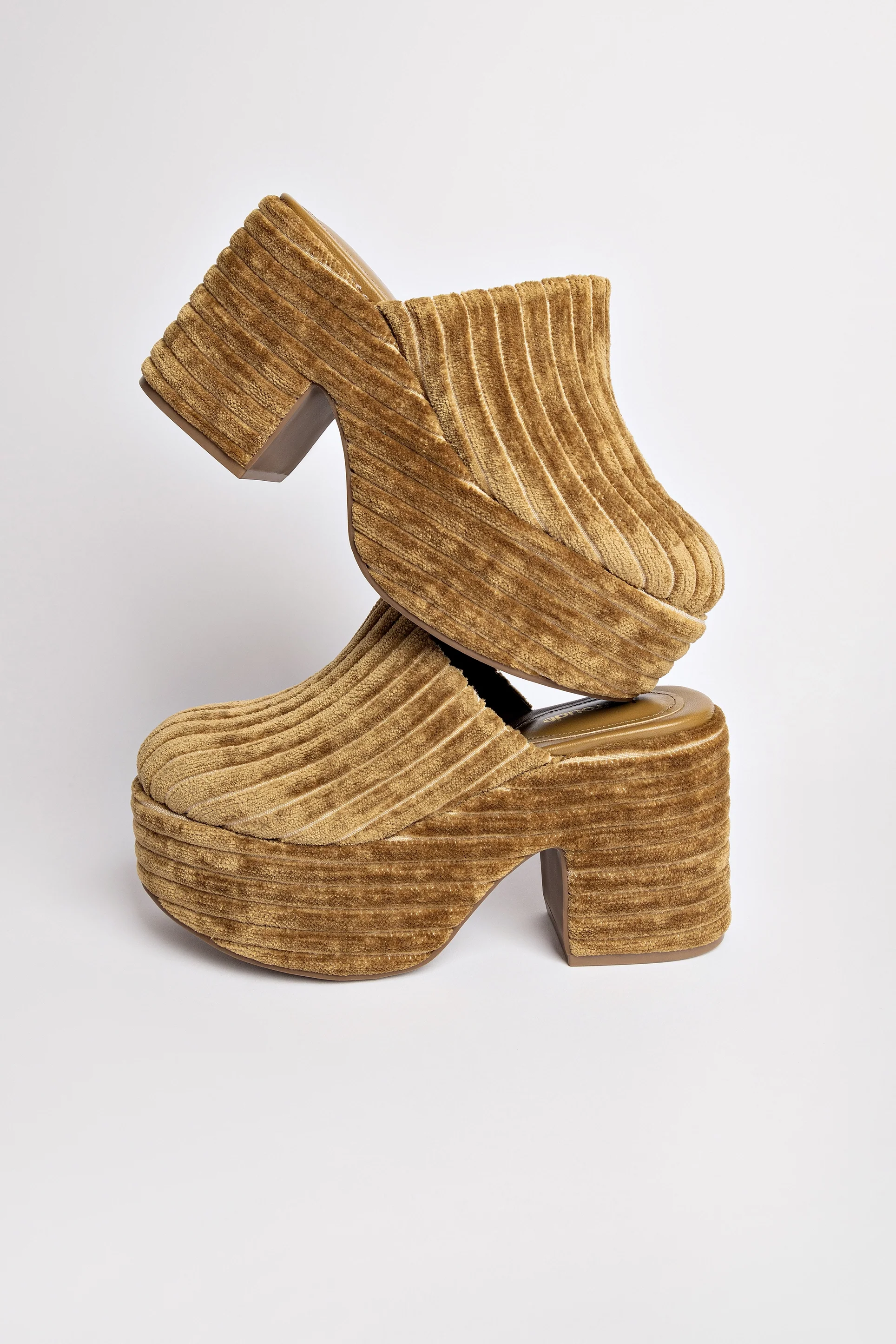 Miso Platform Clog In Latte Velvet - Image 5