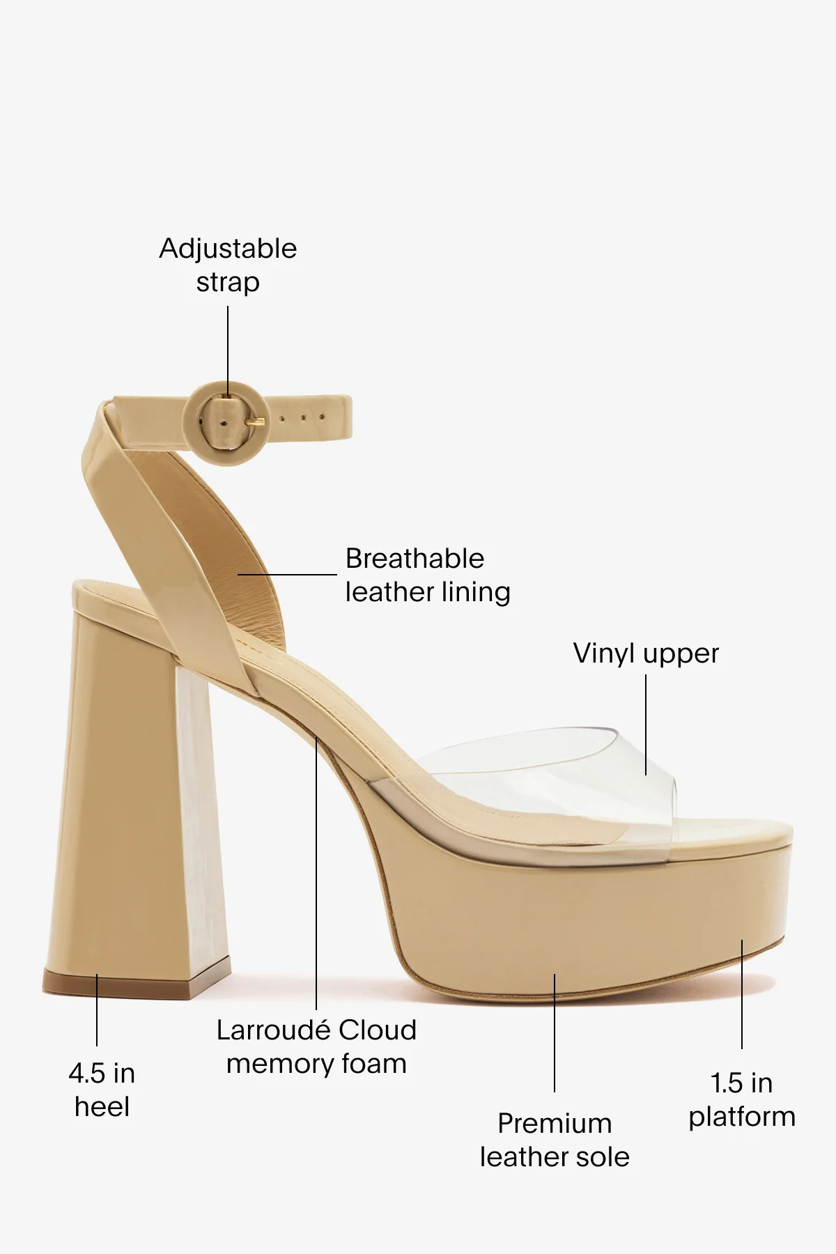 Dolly Clear Sandal Sand Patent Leather - Image 5