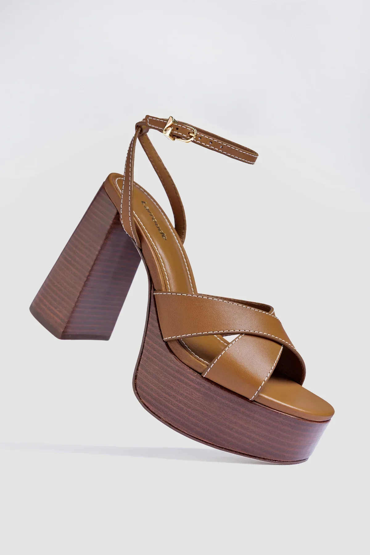 Dolly X Wood Sandal Caramel Leather - Image 2