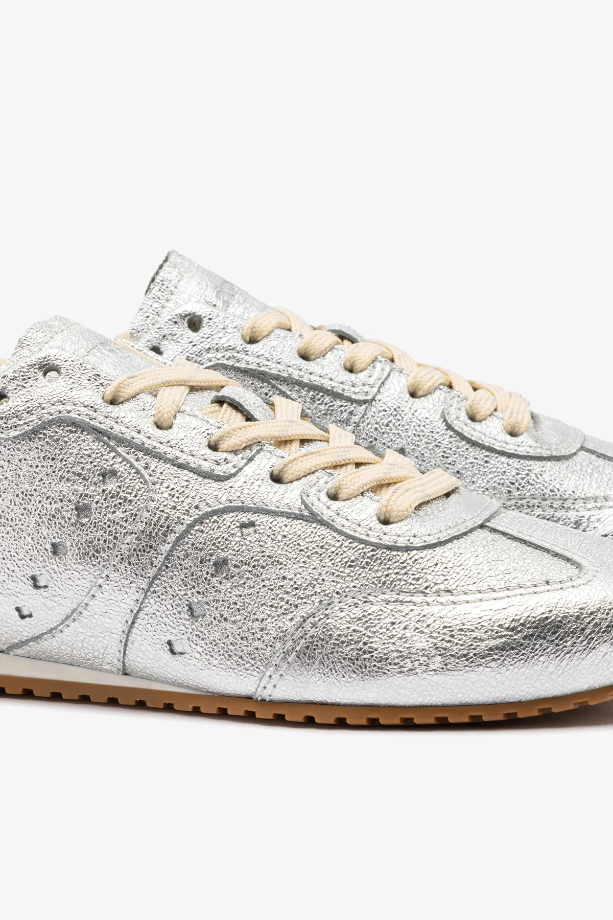 Stella Sneaker In Silver Metallic Leather - Image 5